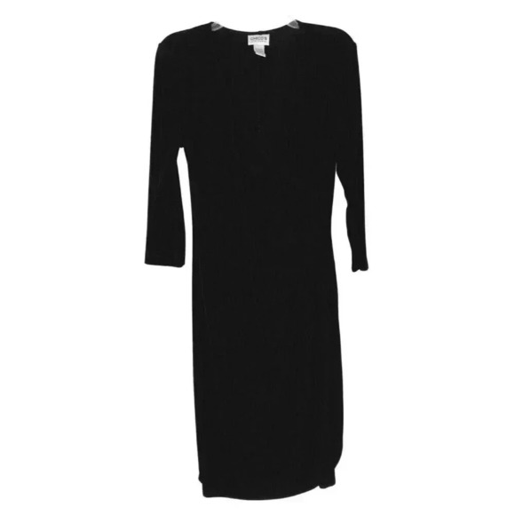 Chico's Dresses & Skirts - Chico's Travelers faux wrap dress size 1 black 3/4 sleeve career slinky